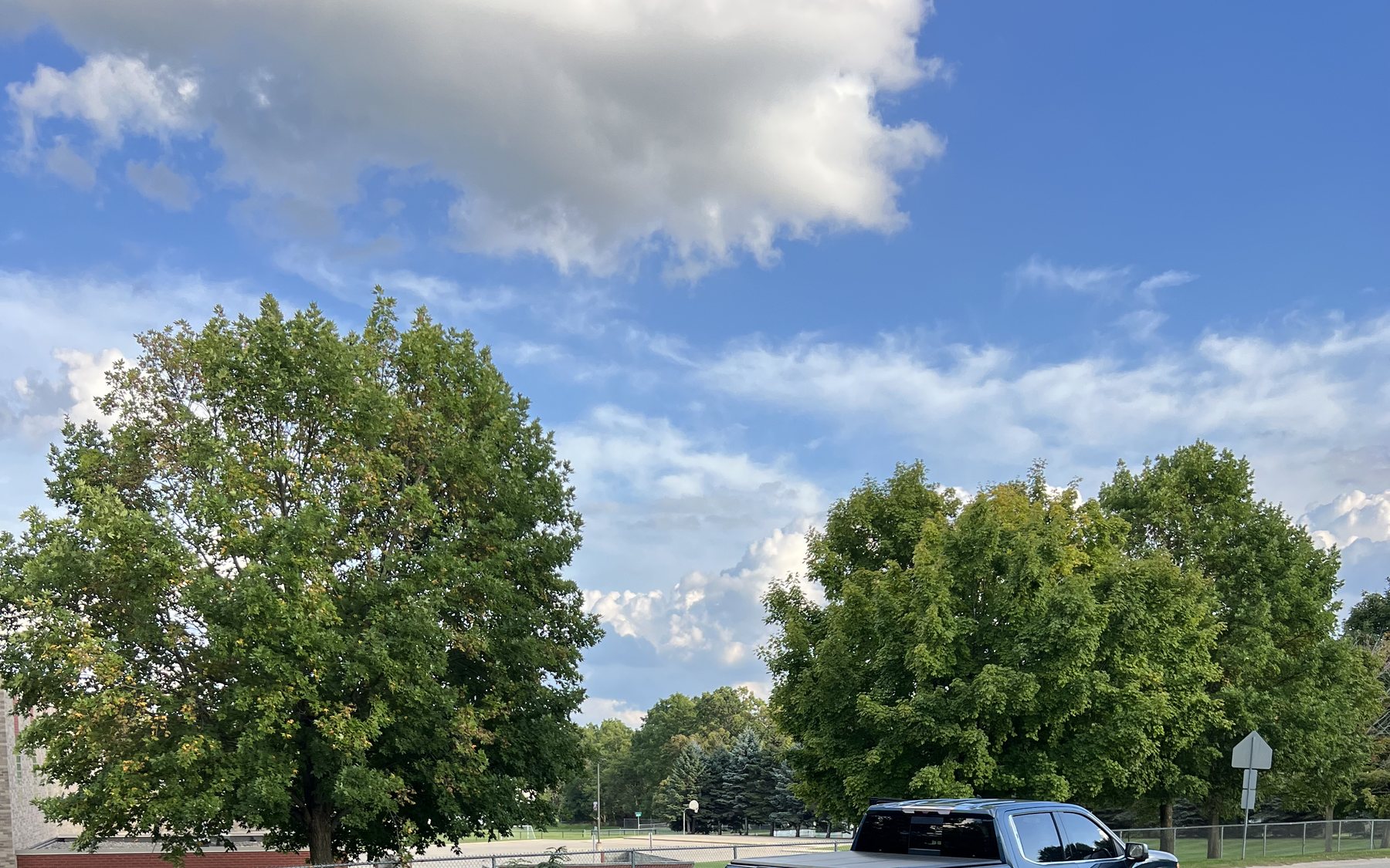 Truck and dump trailer used by VELO Landscapes